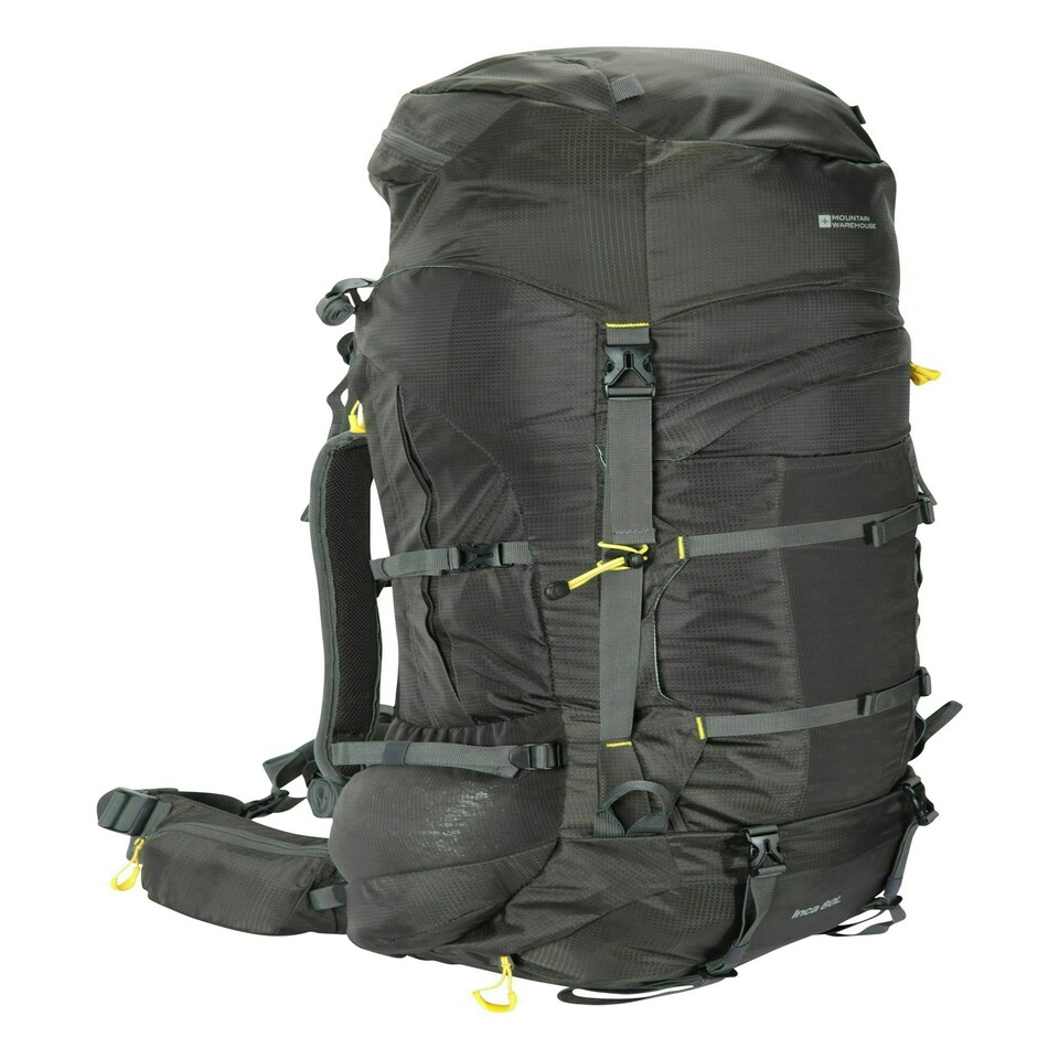 image 1 of Mountain Warehouse Large 80L Inca Backpack Camping Hiking Travelling Rucksack Brown
