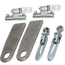 Tailboard Tailgate Hinge & Drop Catch Latch Antiluce Set Trailer Truck Bolt On Silver