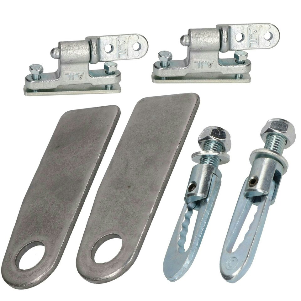 image 1 of Tailboard Tailgate Hinge & Drop Catch Latch Antiluce Set Trailer Truck Bolt On Silver