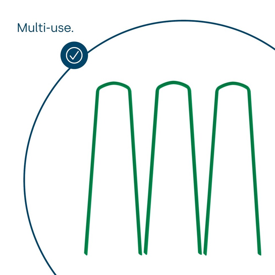 image 1 of 50 U-Shape Ground Pegs Green