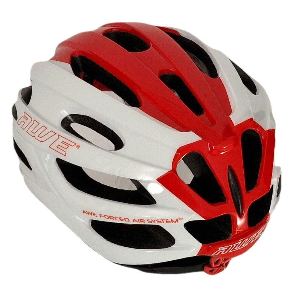 image 1 of AWE AweSprint In Mould Adult Bike Helmet White/Red 55-58cm Crash Guarantee* | White | Red