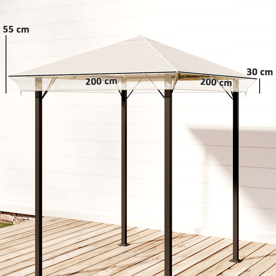 image 1 of Outsunny 2 x 2 (m) Gazebo Protective Cover, Waterproof Cover | Clear | Transparent | 200 x 200 cm