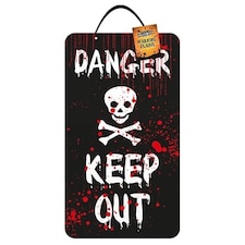 Danger Keep Out Halloween Wall Plaque Hanging Decoration 40cm