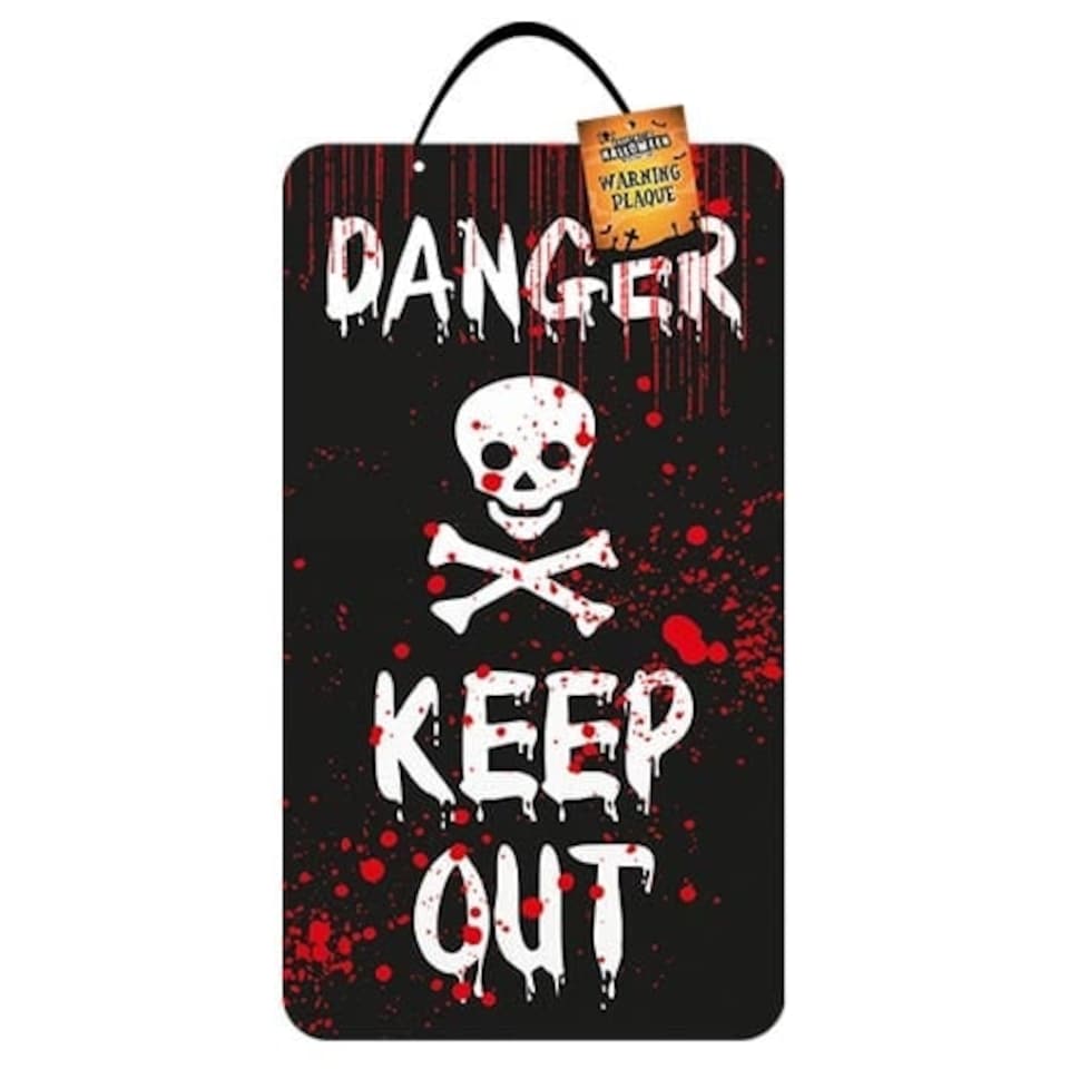 Danger Keep Out Halloween Wall Plaque Hanging Decoration 40cm