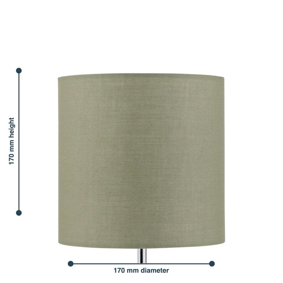 image 1 of Set of 2 Sage Green Textured Cotton 17cm Table Lamp Shades Green