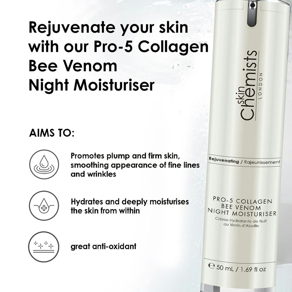 image 1 of skinChemists Pro-5 Collagen Bee Venom Night Moisturiser 50ml