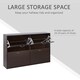 image 4 of HOMCOM Wooden Shoes Cabinet Multi Flip Down Shelf Drawer Dark Brown