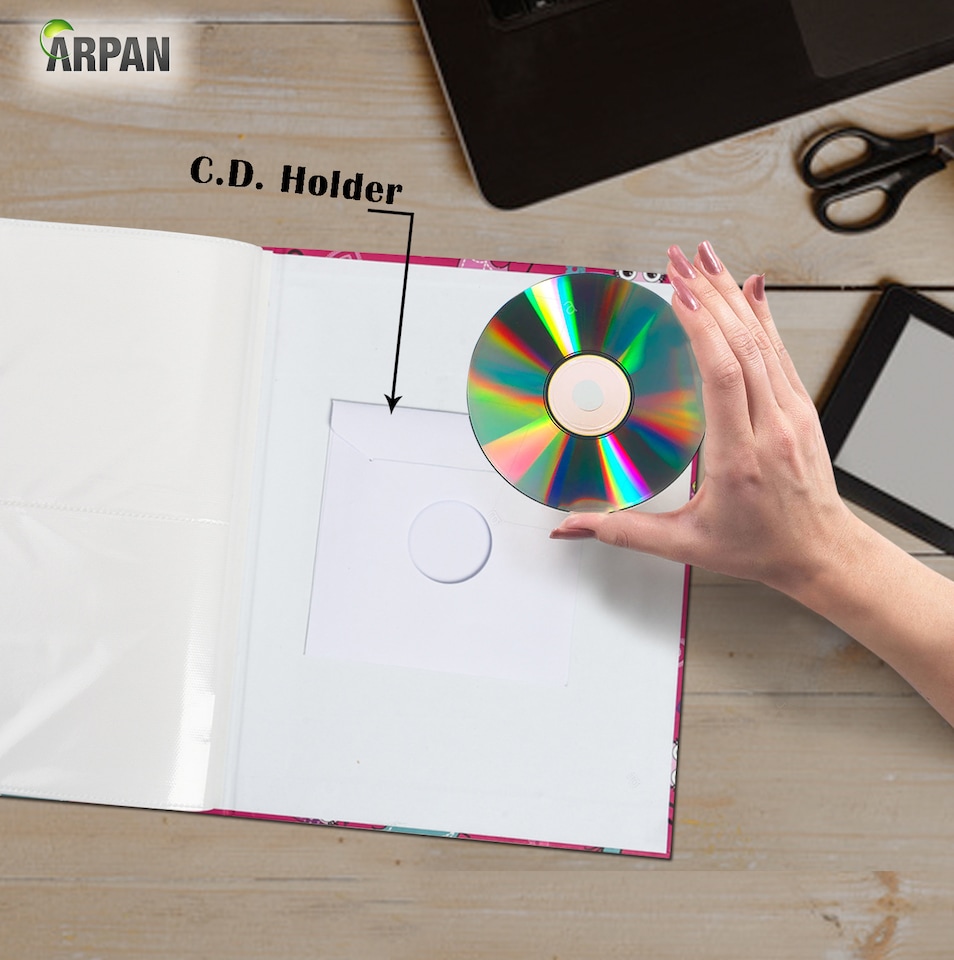image 1 of ARPAN Fashion Design Photo Album – Holds 200 Photos 5"x7" (13x18cm) with Front Window Cover – Slip In Memo Album for Family, Wedding & Travel Photos
