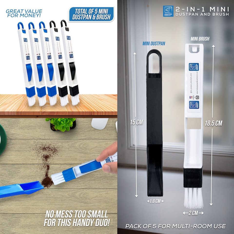 image 1 of Micro Cleaning Tool Precision Cleaning for Gaps & Tracks Brush Set Keyboard Blinds Windows | Blue | Blue, Black | One Size