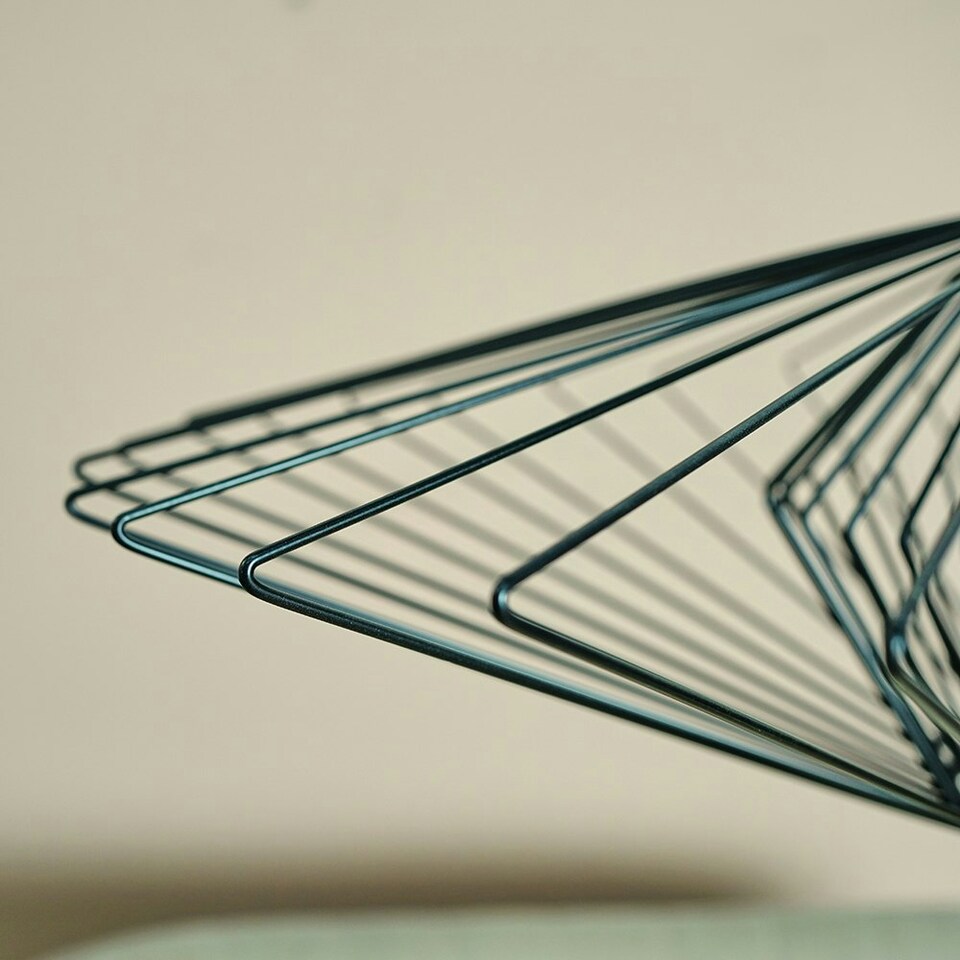 image 1 of ValueLights Extra Large Disperse Geometric Design Black Wire Basket Cage Ceiling Pendant Light Shade + LED Bulb