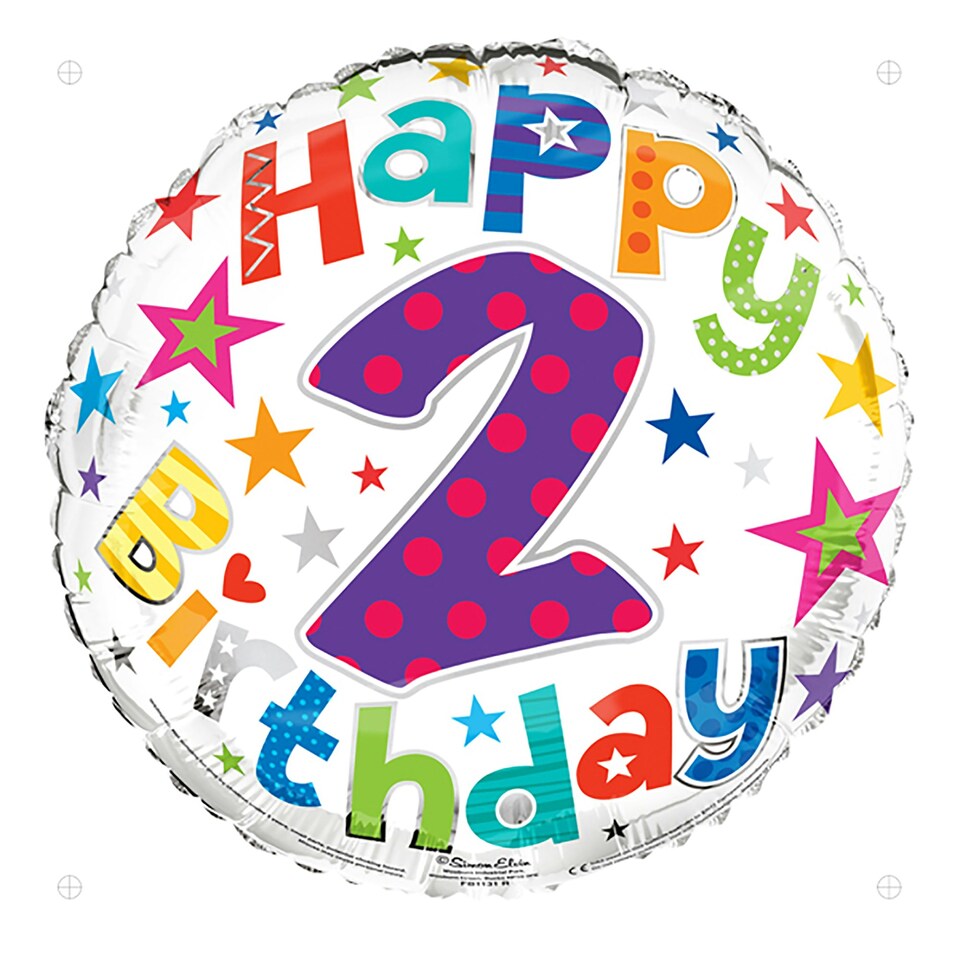 Simon Elvin 18 Inch Happy Birthday Star Design Foil Balloon - Multicoloured - 3rd Birthday