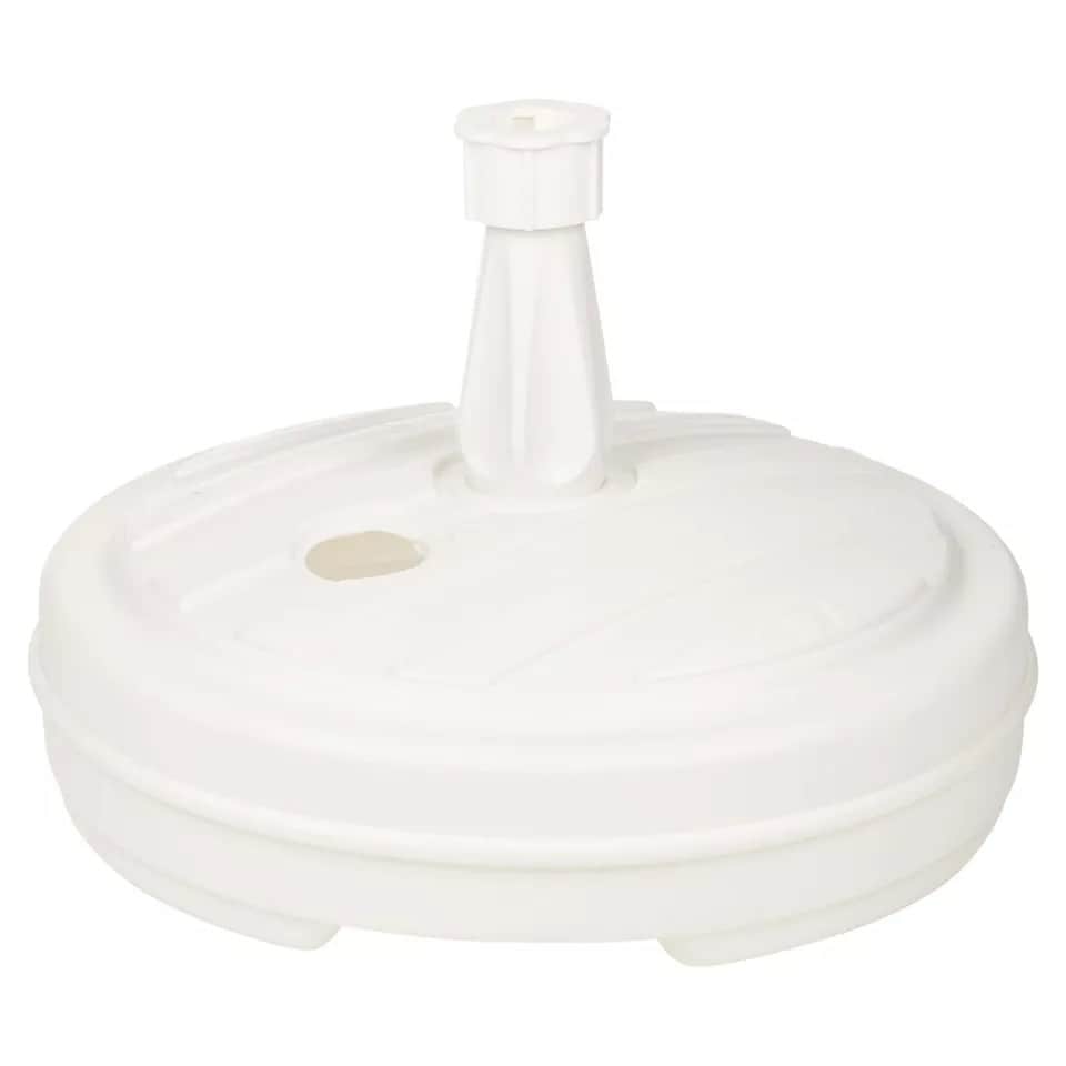 image 1 of White Plastic Patio Umbrella Stand - Sun Shade Base