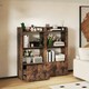 image 8 of COSTWAY Bookcase with Drawer Freestanding Bookshelf Brown Brown