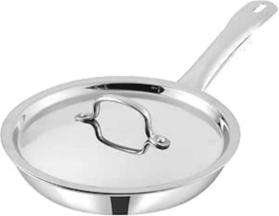 image 1 of Vinod Smart Triply Stainless Steel Cookware Fry pan with Stainless Lid 24cm