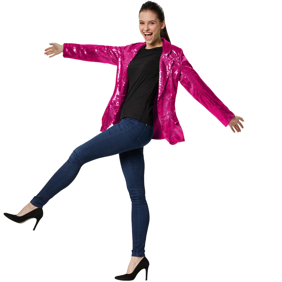 image 1 of Womens sequin jacket | Pink | pink | 1