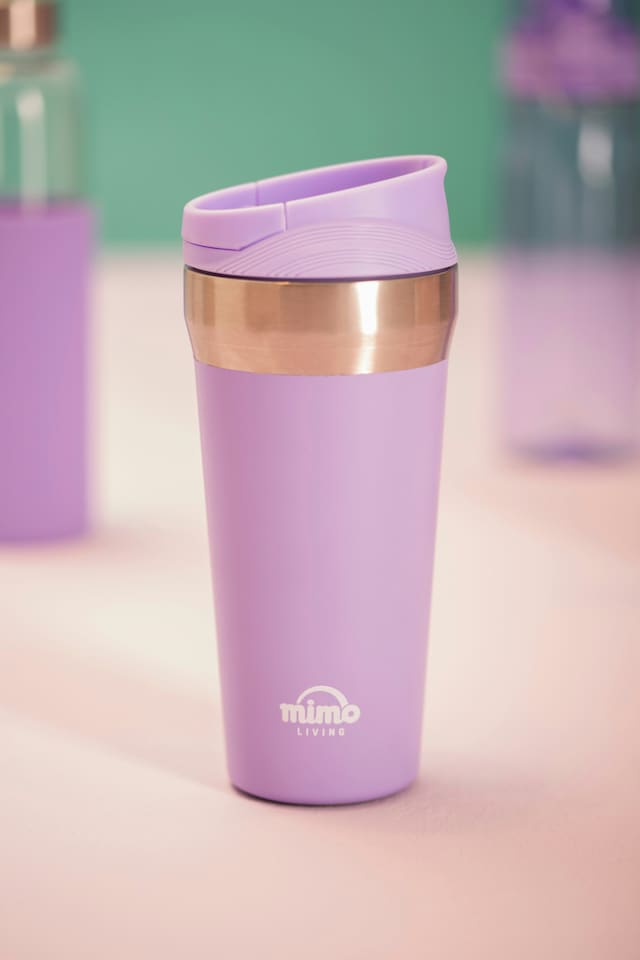 image 1 of Interiors by Premier Lilac 380ml Insulated Stainless Steel Travel Mug, Travel Mug with Lid, Thermal Travel Mug, Thermos Mug