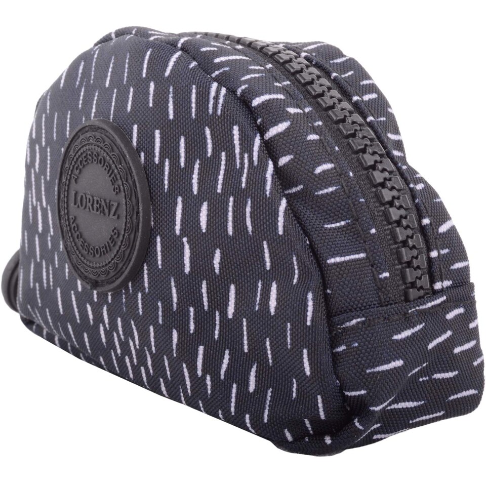 image 1 of Lorenz Womens Handy Zip Round Coin / Money Purse / Holder with Inner Clip | Black | Black Flecks