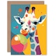 image 1 of Cute Colourful Balloon Kids Giraffe Baby Birthday Card