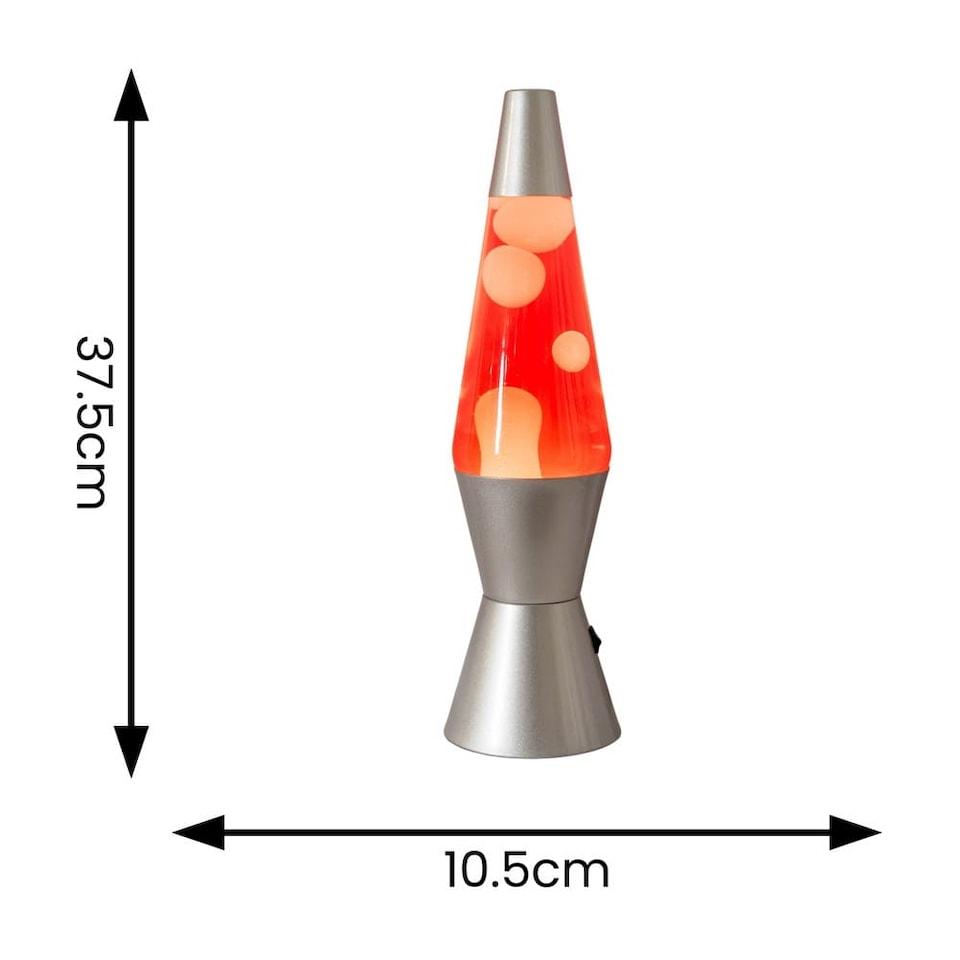 image 1 of ValueLights Razzo Lava lamp Clear Silver Illuminated Decoration and Integrated LED 1W Pink Bulb