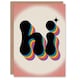 image 1 of Hi Colourful Retro Rainbow Font Typography Thinking Of You Greeting Card