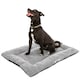 image 1 of DogCrates+ Medium Grey Washable Dog Crate Bed – Soft Anti-Slip Pet Cushion Mat for Dogs, Puppies & Cats Grey | M