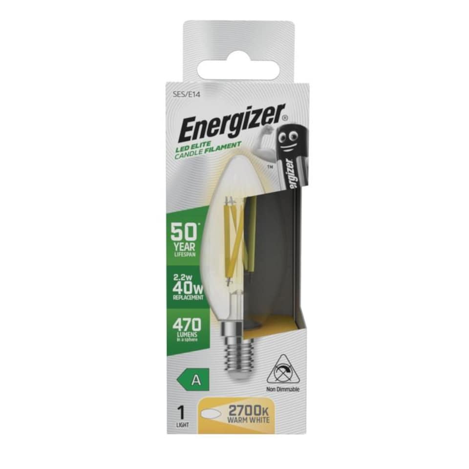 image 1 of Energizer E14/SES Filament Bulb | Clear | Transparent/Grey | 1