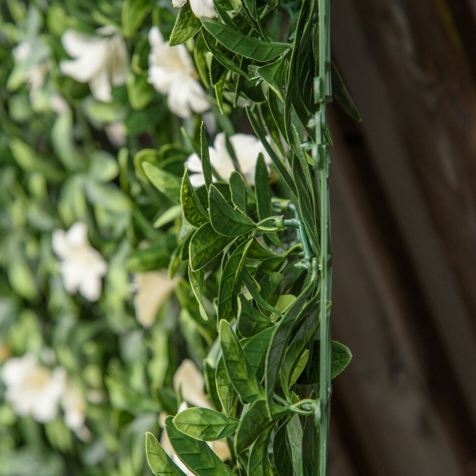 image 1 of Outsunny 12PCS Artificial Boxwood Panel  Faux Rhododendron Greenery Backdrop