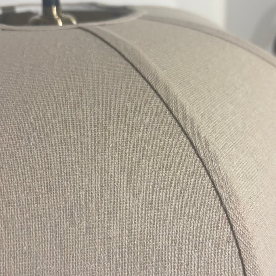 image 1 of CGC LIBBY Large Oatmeal Rounded Stretch Linen Fabric Lampshade