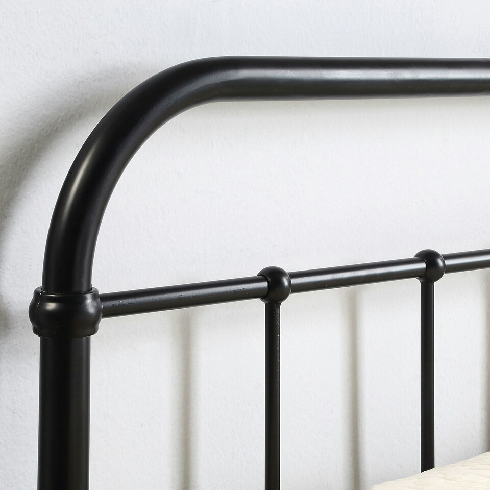 image 1 of Tewin Vintage Hospital Style Black Metal Bed Frame (Small Double)
