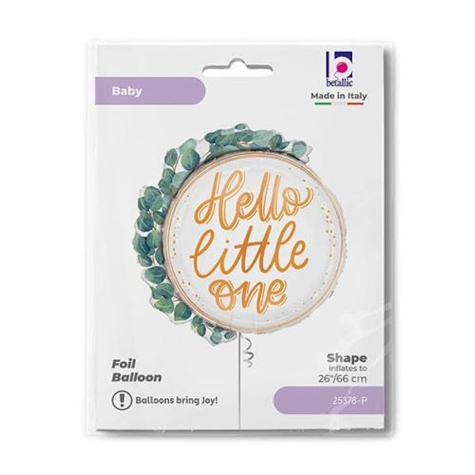 image 1 of Hello Little One Eucalyptus Wreath Foil Helium Giant Balloon 66cm / 26 in