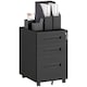 image 1 of Vinsetto 3 Drawer Mobile File Cabinet, Metal Filing Cabinet with Lock and 5 Wheels for A4 Legal Letter Sized Documents, Hanging File Folders, Pre-Assembled Body, 39 x 48 x 60 cm, Black | Black | Black