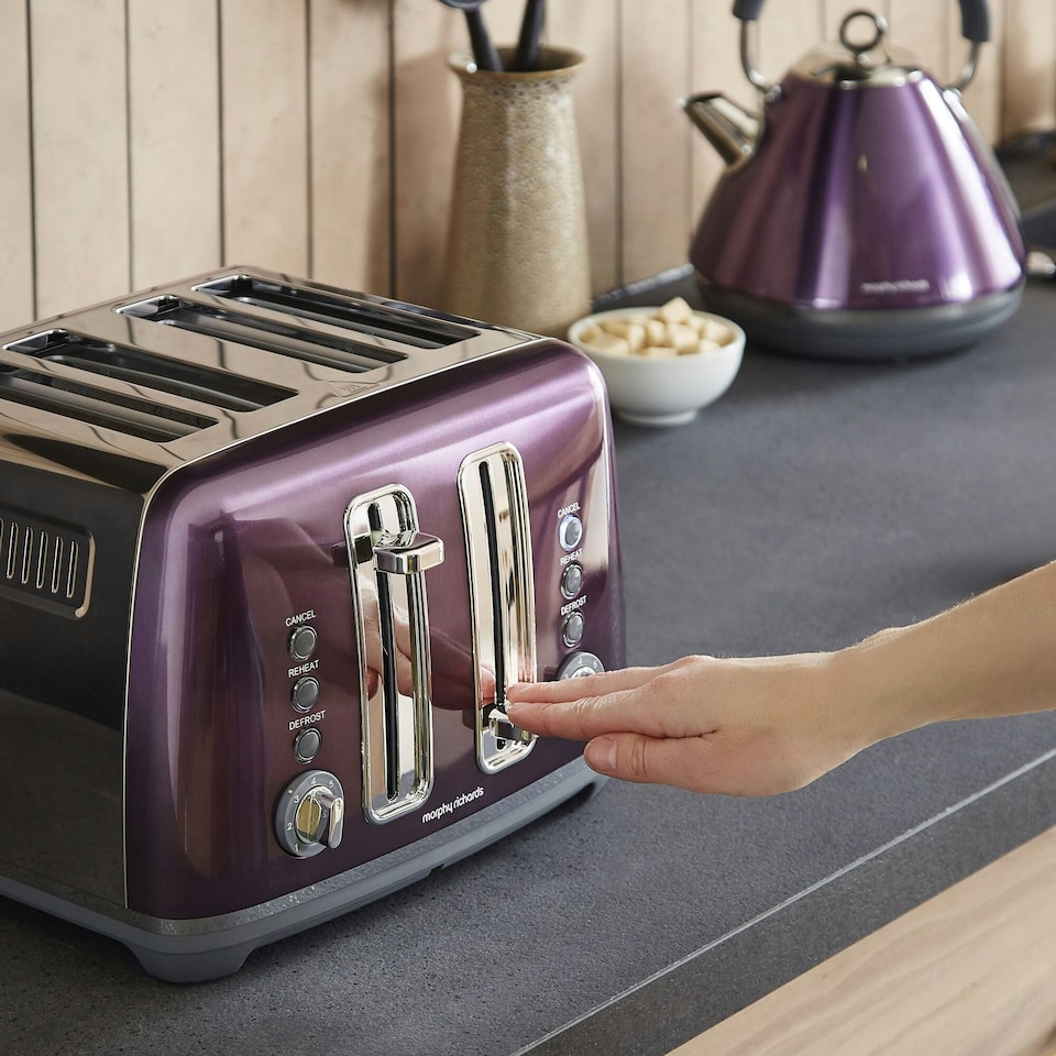 image 1 of Morphy Richards Accents 4-Slice Toaster Metallic Purple | Purple