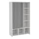 image 1 of Uppsala Open Wardrobe Unit in White with a Grey Textile Curtain