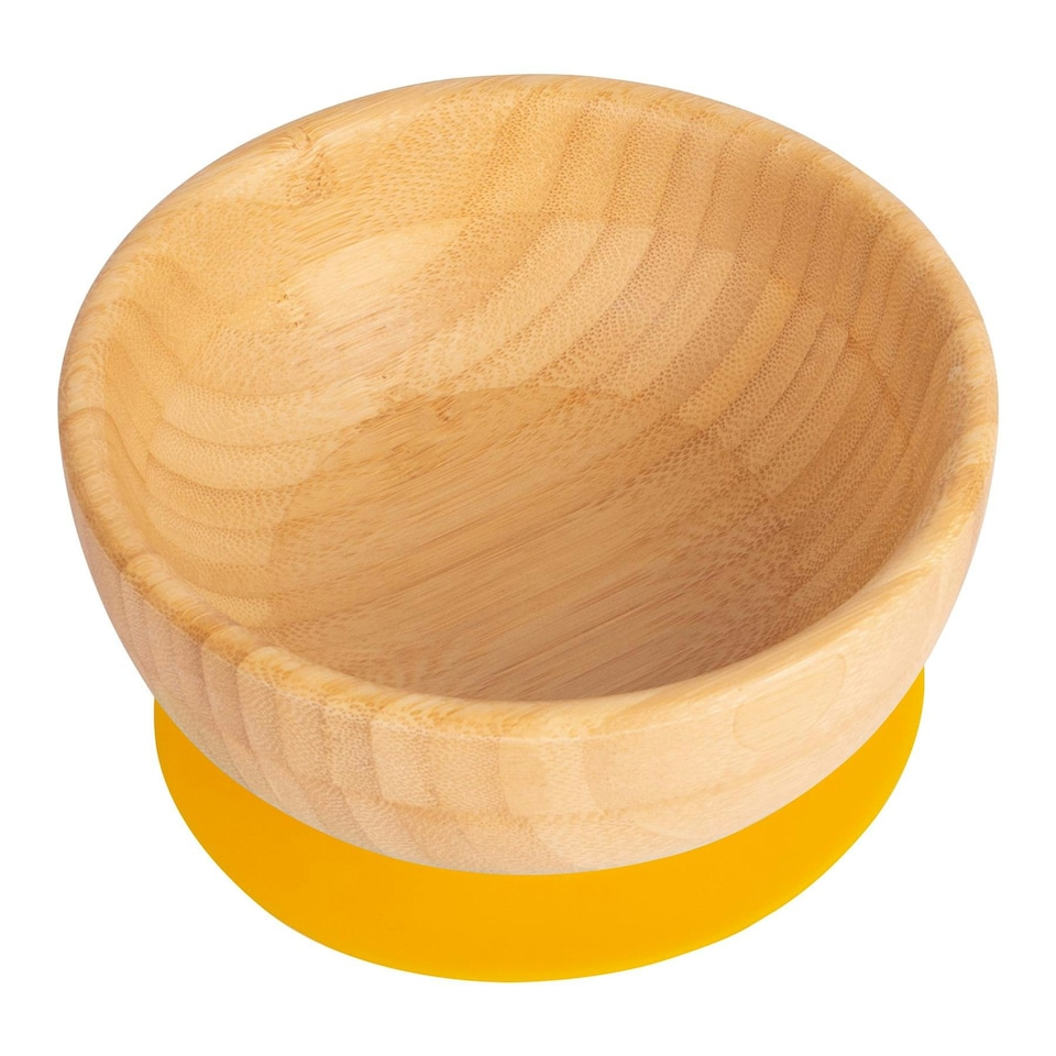 image 1 of Tiny Dining Children's Bamboo Suction Bowl - Yellow Yellow
