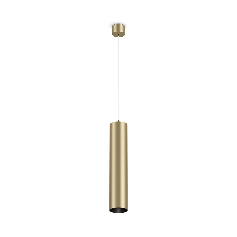 image 1 of Maytoni Focus Slim Pendant Ceiling Light Matt Gold GU10