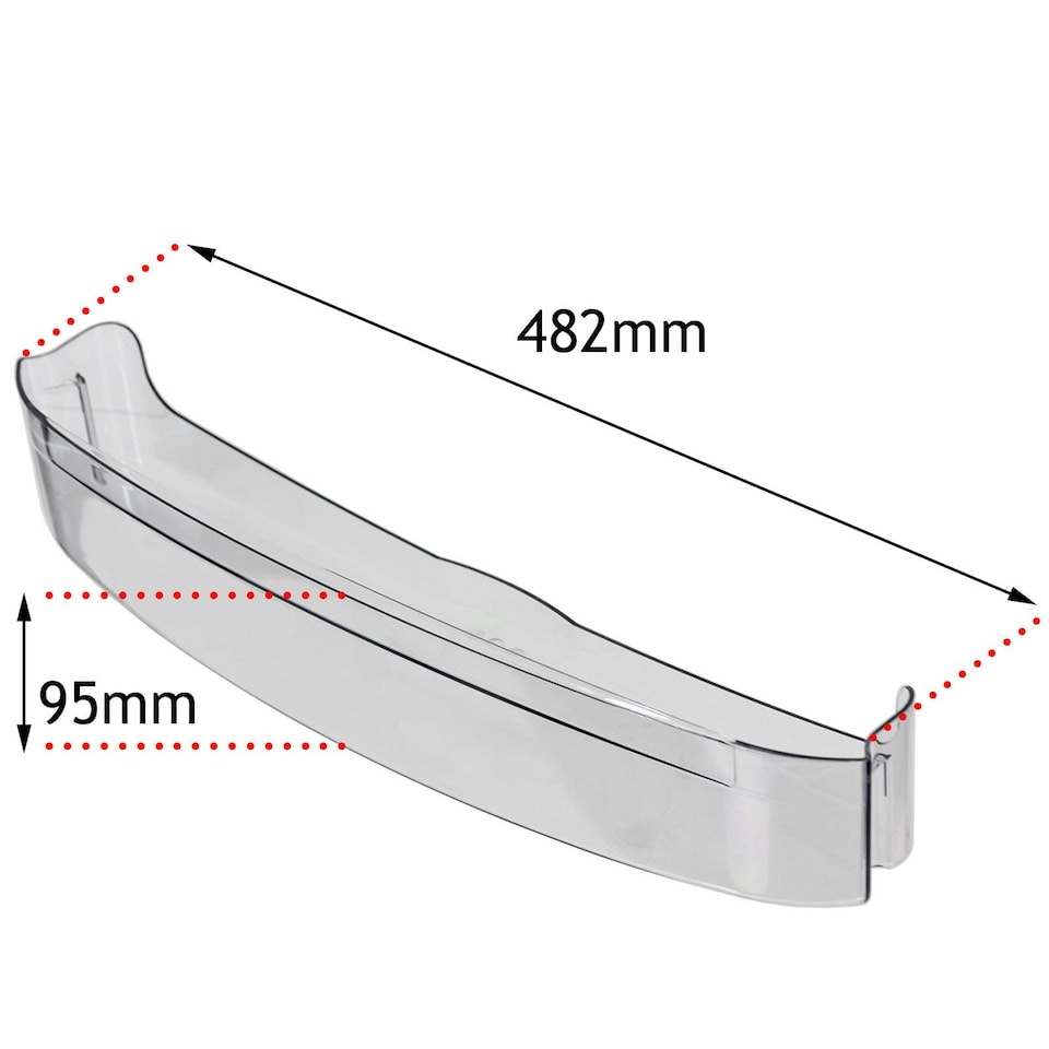 image 1 of SPARES2GO Fridge Shelf Refrigerator Bottle Bar Tray for New World NW801LA, 444445679 Clear