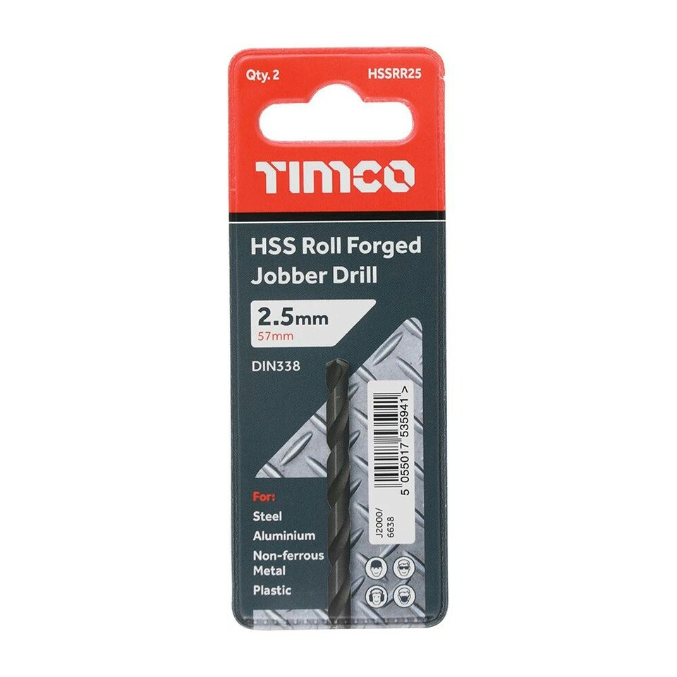 image 1 of Timco - Roll Forged Jobber Drills - HSS (Size 2.5mm - 10 Pieces)