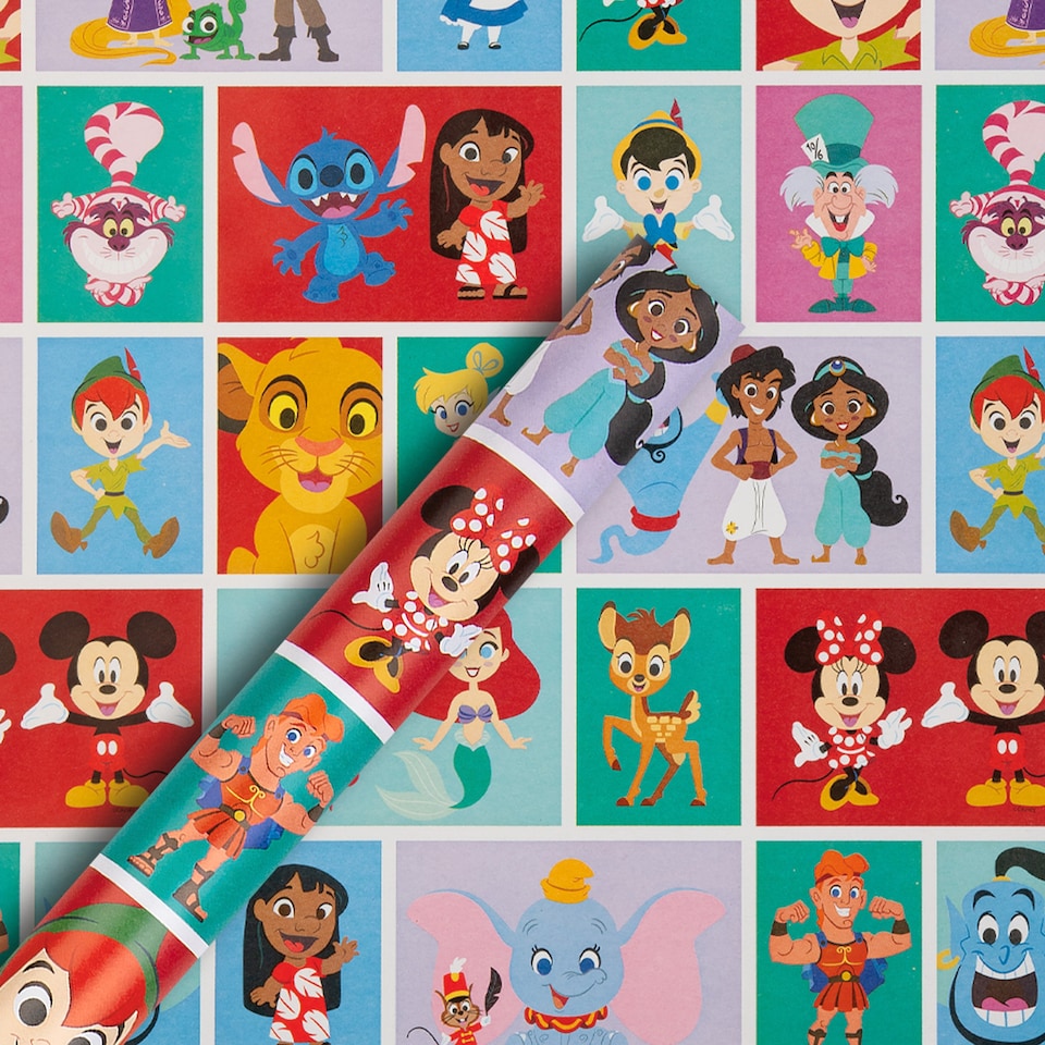 image 1 of Hallmark 6M Wrapping Paper - 3 X 2M Rolls - Disney Characters Design