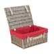 image 1 of 41cm Antique Wash Wicker Picnic Basket with Lining Red | Red | One Size