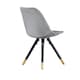 image 4 of Set of 4 Sofia Ergonomic Modern Dining Chairs Upholstered in Velvet, Metal Legs with Gold End Tips | Grey | Light Grey