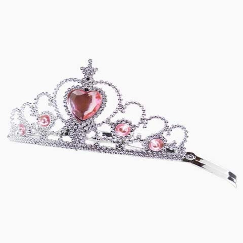 Molly And Rose Plastic Tiara With Heart Gem 7145