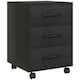 image 6 of HOMCOM File Cabinet with 3 Drawers, Under Desk Mobile Filing Cabinet Black