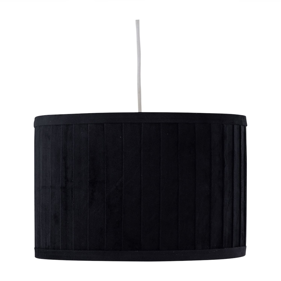 image 1 of Set of 2 Sundance - Black Velvet Pleated 30cm Lamp Shades with Gold Inner | Black | Gold | Large | 2