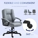 image 5 of HOMCOM Faux Leather Home Office Chair Mid Back Desk Chair with Arms Light Grey