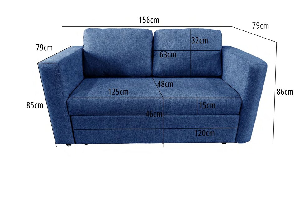 image 1 of The Brenta 2 Seater Slide Storage Sofa in Grey, Silver or Navy | Blue | One Size