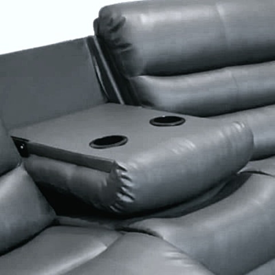 image 1 of Roma 5 Seater Leather Recliner Corner Sofa Set Grey
