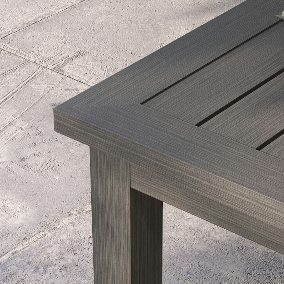 image 1 of Outsunny Aluminium Outdoor Coffee Table Patio Table with Slat Top, Brown