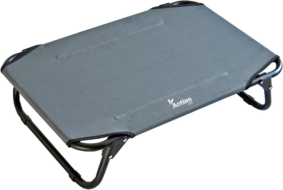 image 1 of Actiaspet Elevated Folding Dog Bed Indoor Outdoor Pet Cot Steel Frame (Grey, Small)