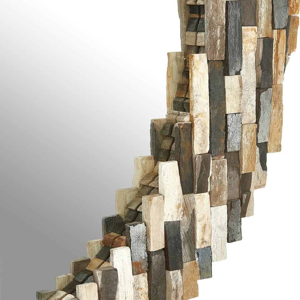 image 1 of Interiors by Premier Multi Tile Oval Wall Mirror Multi