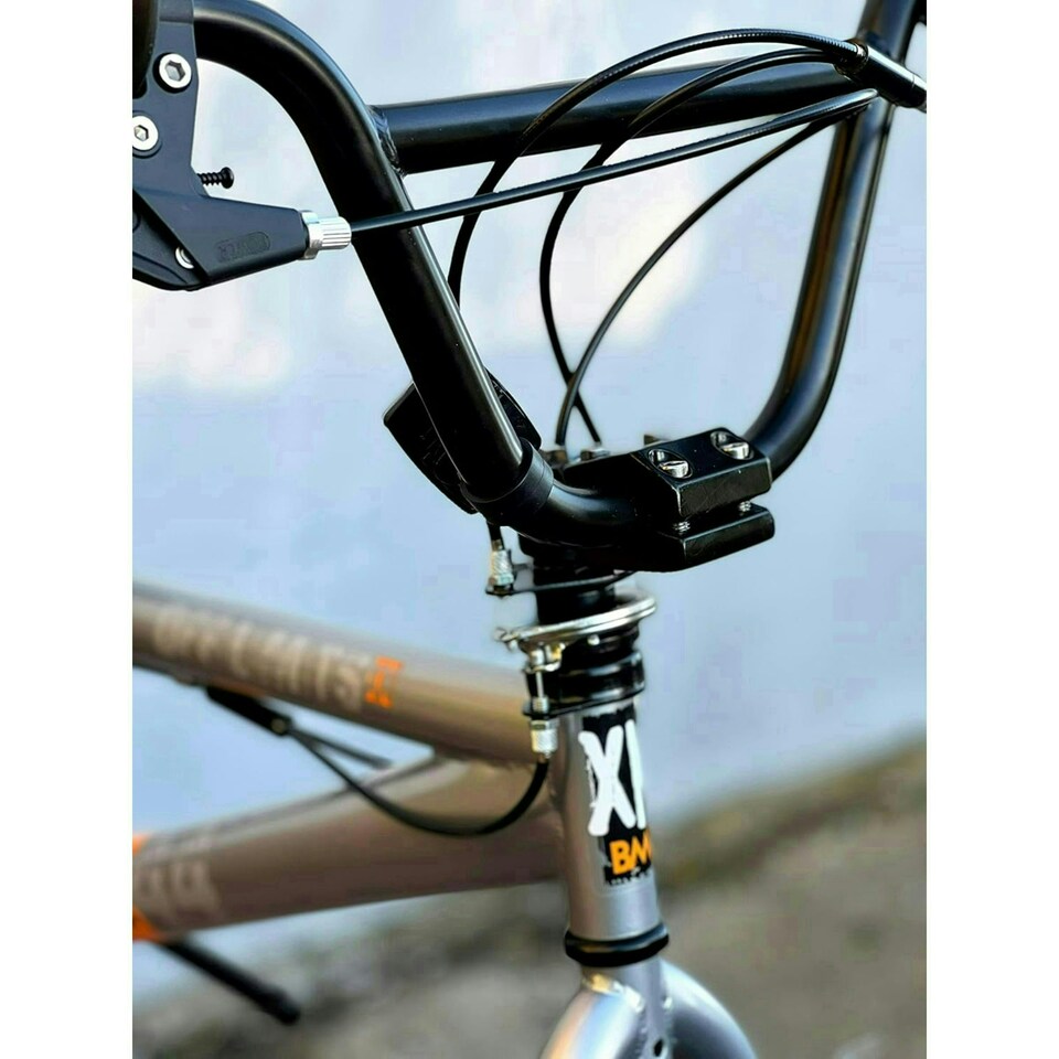 image 1 of XN Area 44 20" Freestyle BMX Bike w/ 360 Gyro - Metallic Grey/Orange